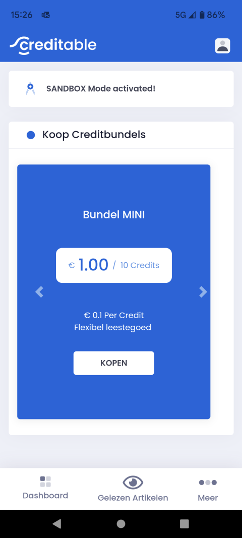 Creditable App - Koop Credits